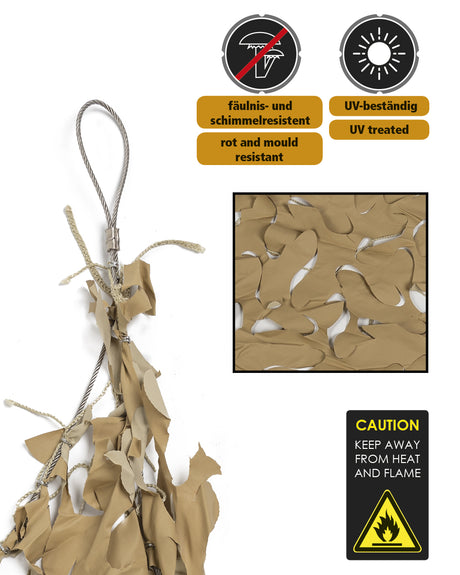 Filet de camouflage Mil-Tec Shadow Sail 3 x 4 m en polyester ripstop, ombrage 70 à 80 %