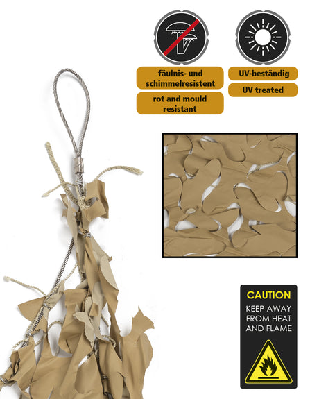 Filet de camouflage et d'ombrage Mil-Tec Shadow Sail 4 x 6 m en polyester ripstop