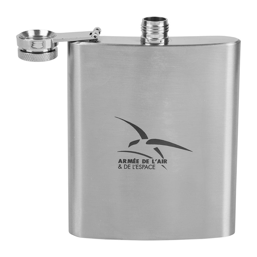 Flasque de poche Ares en acier inoxydable 200 ml gravée aux armes de l'armée de l'Air