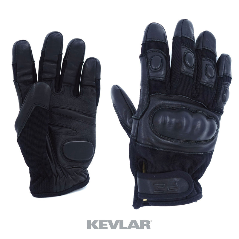 Gants anti-coupure doublure Kevlar paume cuir de vache et coques rigides