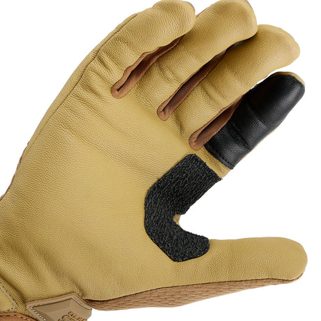 Gants coqués Ares Tactique Pro paume cuir dos maille et renfort de gomme épaisse