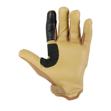 Gants coqués Ares Tactique Pro paume cuir dos maille et renfort de gomme épaisse