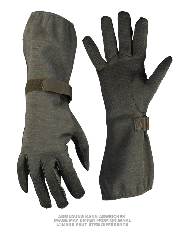 Gants de pilote de la Bundeswehr en Nomex à paume antidérapante, dépôt ancien