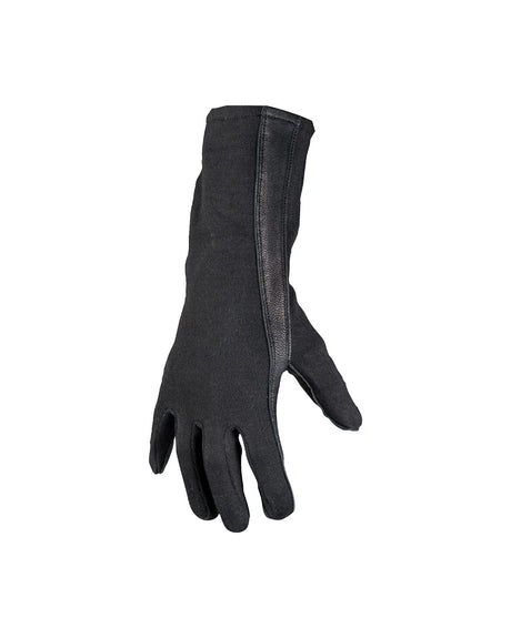 Gants de pilote type US Mil-Tec en aramide Nomex et cuir d'agneau à longue manchette