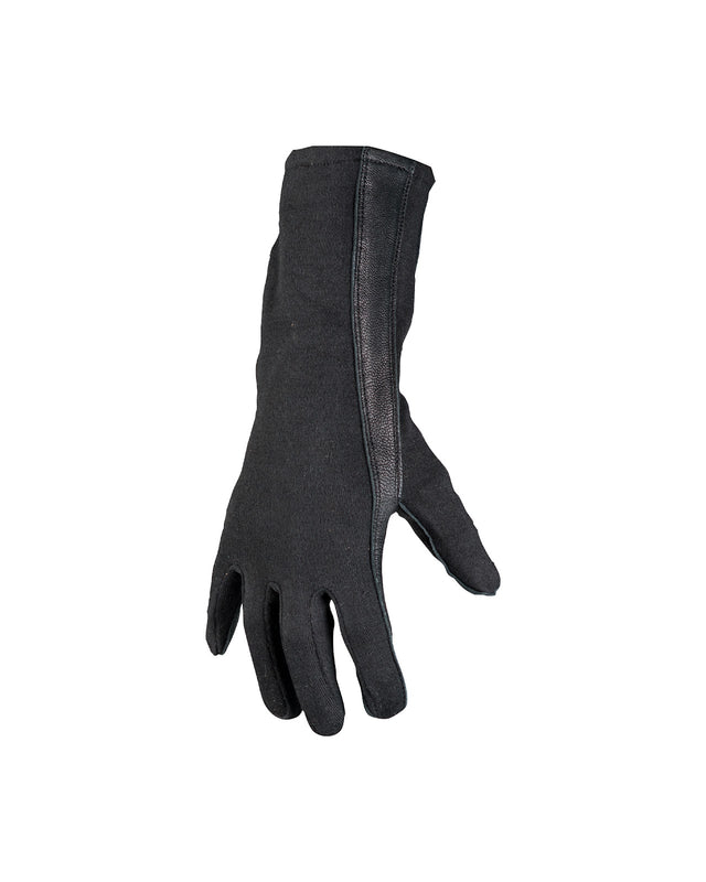 Gants de pilote type US Mil-Tec en aramide Nomex et cuir d'agneau à longue manchette