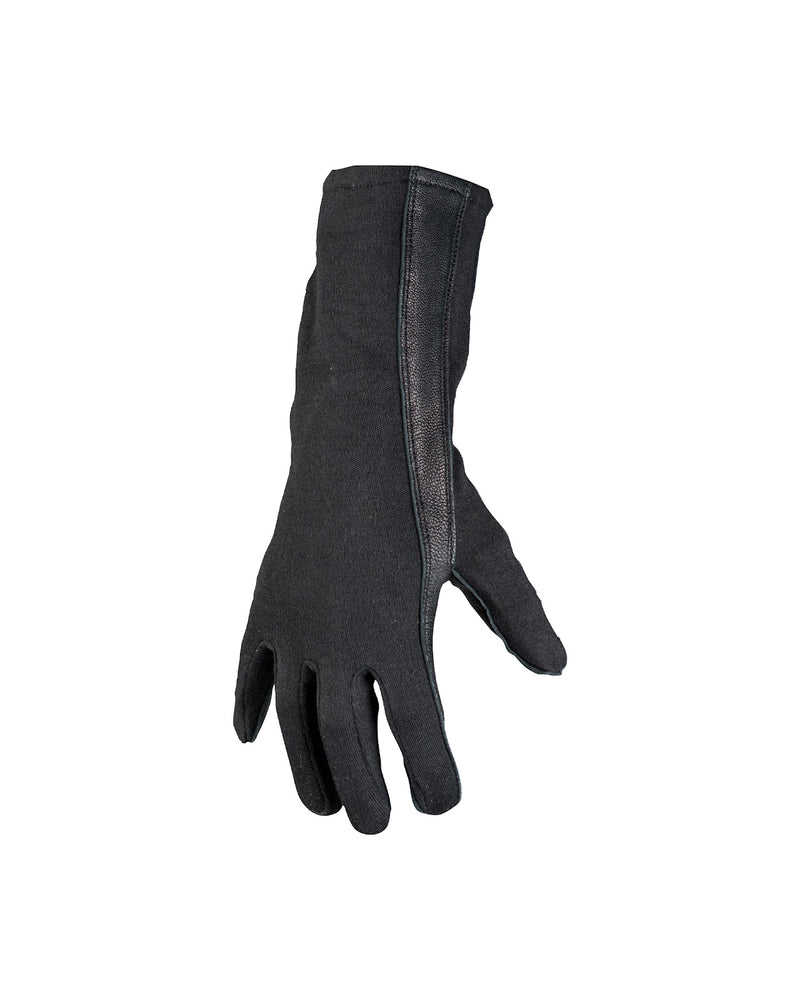 Gants de pilote type US Mil-Tec en aramide Nomex et cuir d'agneau à longue manchette
