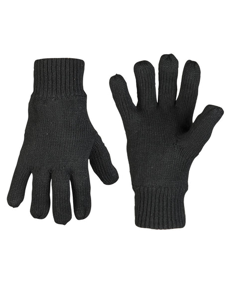Gants d'hiver Mil-Tec en maille acrylique doublés Thinsulate avec poignet élastique