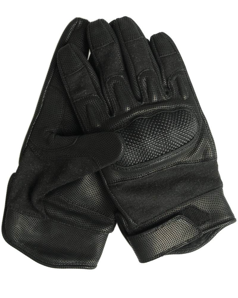 Gants d'intervention Mil-Tec en aramide Nomex et cuir coque de protection des articulations