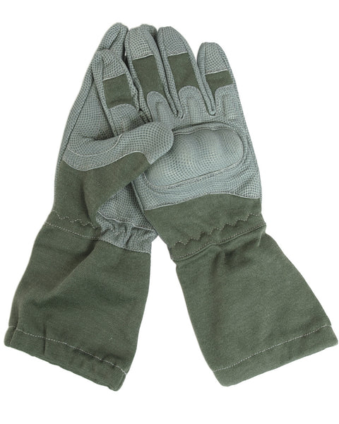 Gants d'intervention Mil-Tec en cuir et aramide Nomex avec coque et manchette