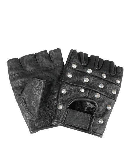 Gants mitaines Mil-Tec en cuir de bovin à rivets dorsaux et serrage auto-agrippant