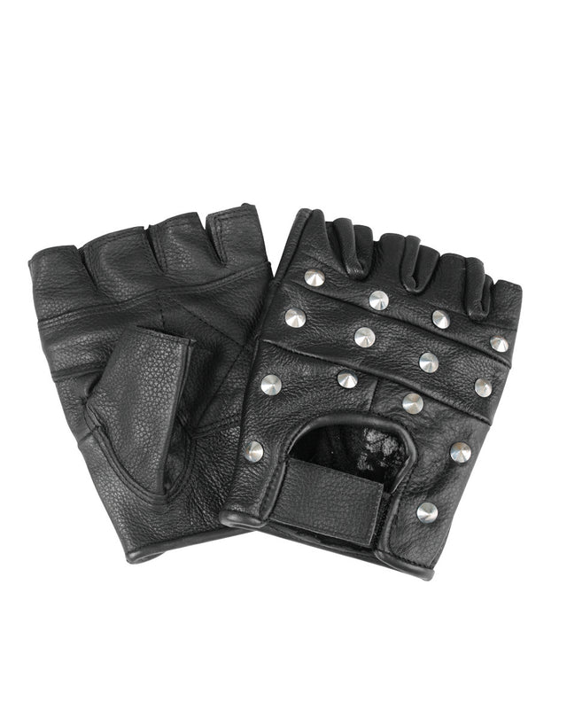 Gants mitaines Mil-Tec en cuir de bovin à rivets dorsaux et serrage auto-agrippant