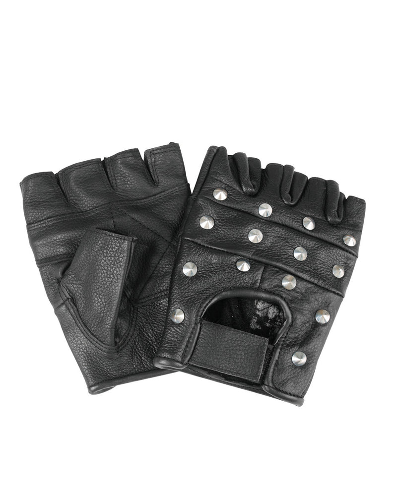 Gants mitaines Mil-Tec en cuir de bovin à rivets dorsaux et serrage auto-agrippant