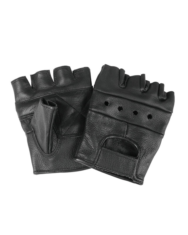 Gants mitaines Mil-Tec en cuir de bovin poignet auto-agrippant et aérations dorsales