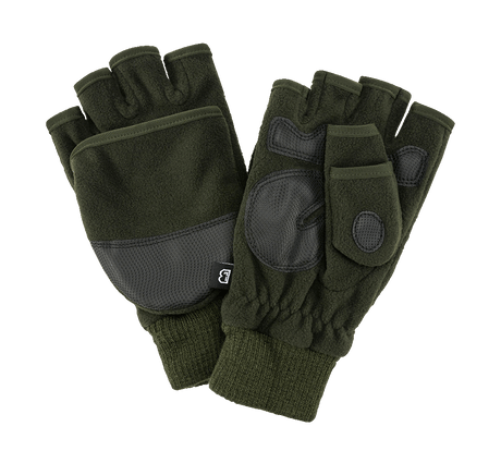 Gants polaires Brandit Trigger 2 en 1 moufle et mitaine paume et doigts renforcés