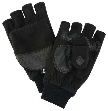 Gants polaires Brandit Trigger 2 en 1 moufle et mitaine paume et doigts renforcés