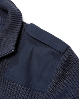 Gilet Brandit BW Cardigan maille polyacrylique col épais épaulettes et poche poitrine