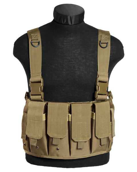 Gilet Chest Rig Mil-Tec en polyester enduit PVC 4 poches chargeurs et 2 poches pistolet