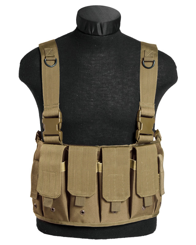Gilet Chest Rig Mil-Tec en polyester enduit PVC 4 poches chargeurs et 2 poches pistolet