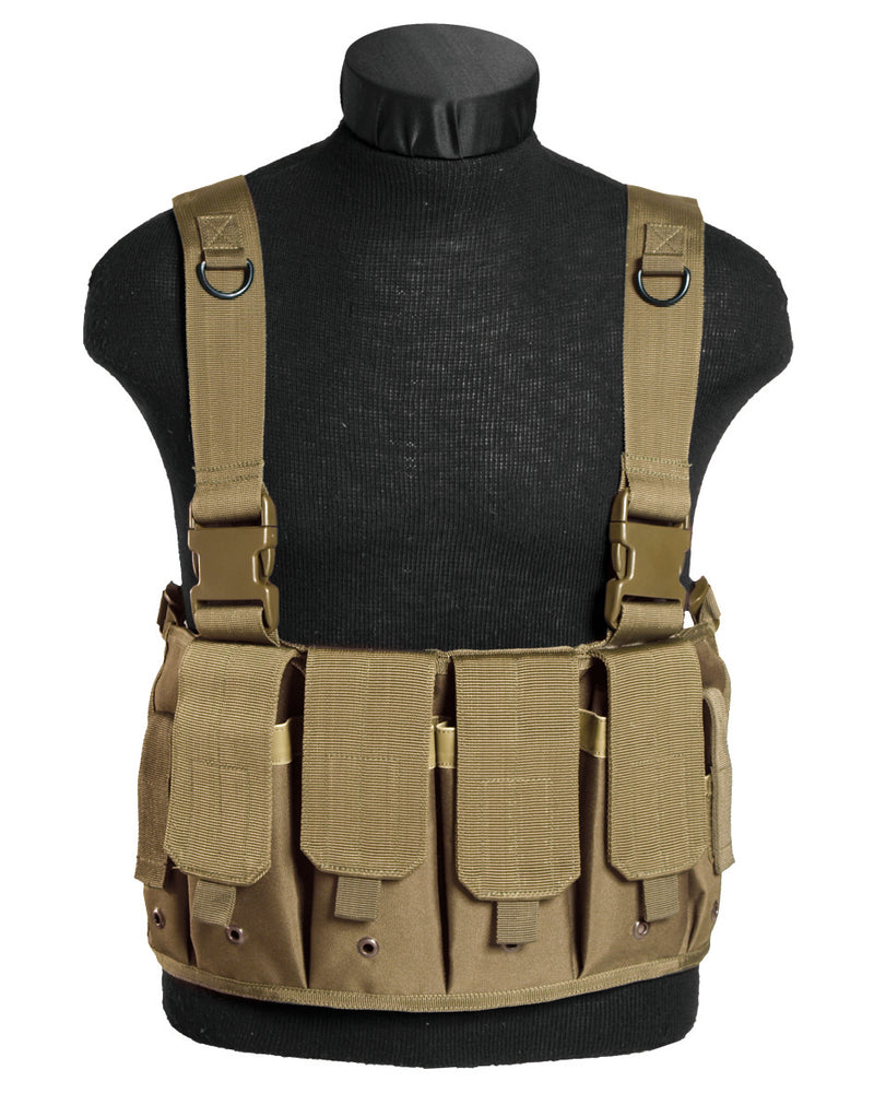 Gilet Chest Rig Mil-Tec en polyester enduit PVC 4 poches chargeurs et 2 poches pistolet