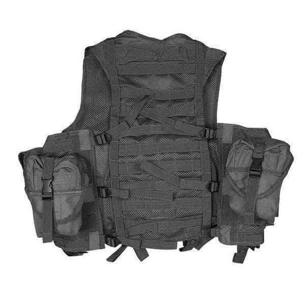 Gilet Chest Rig MULTIPOCHES Mil - Tec - Noir - Welkit.com