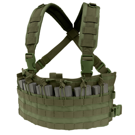 Gilet chest rig Condor Rapid Assault six porte-chargeurs ouverts à bride