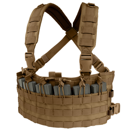 Gilet chest rig Condor Rapid Assault six porte-chargeurs ouverts à bride