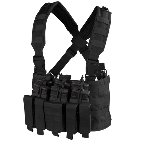 Gilet chest rig Condor Recon six chargeurs fusil et six chargeurs de pistolet