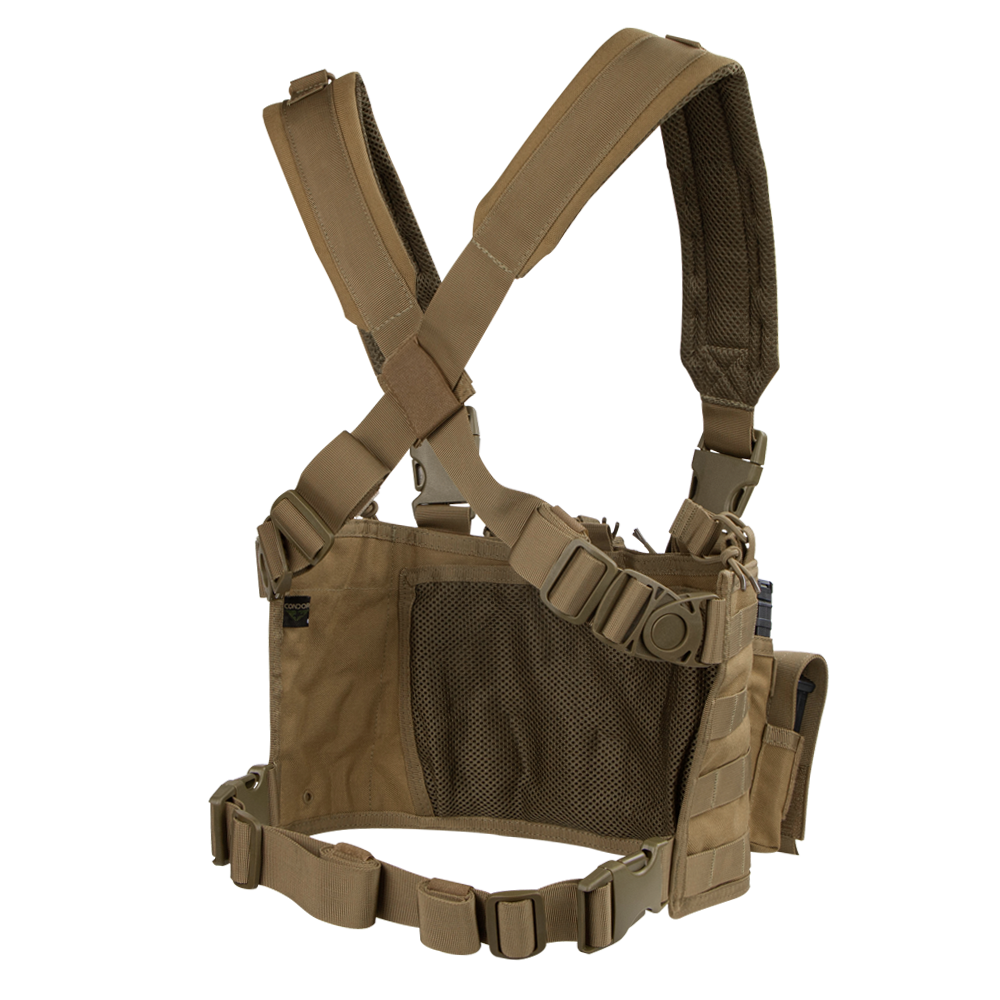 Gilet chest rig Condor Recon six chargeurs fusil et six chargeurs de pistolet