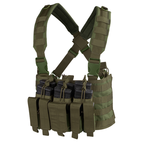 Gilet chest rig Condor Recon six chargeurs fusil et six chargeurs de pistolet