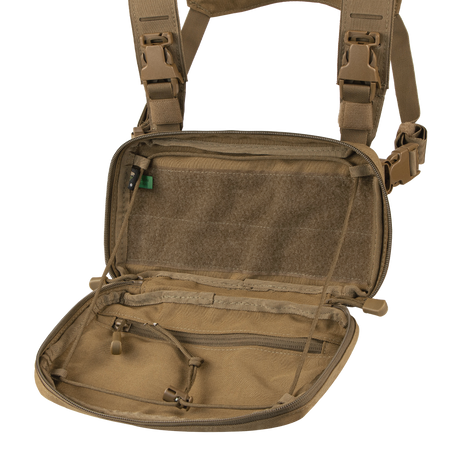 Gilet chest rig Condor Stowaway panneau MOLLE découpé laser harnais quatre points