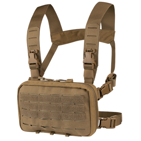 Gilet chest rig Condor Stowaway panneau MOLLE découpé laser harnais quatre points