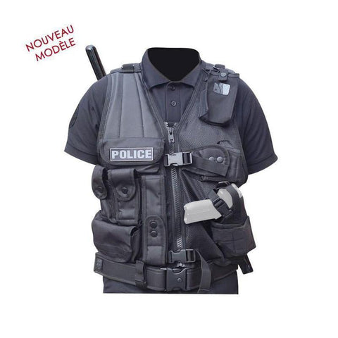 Gilet d'intervention Patrol Equipement Force à holster intégré, droitier ou gaucher
