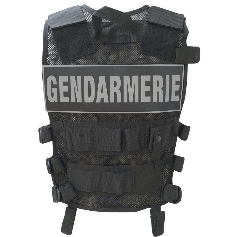 Gilet d'intervention Patrol Equipement Force en nylon déperlant, fixation tonfa au dos