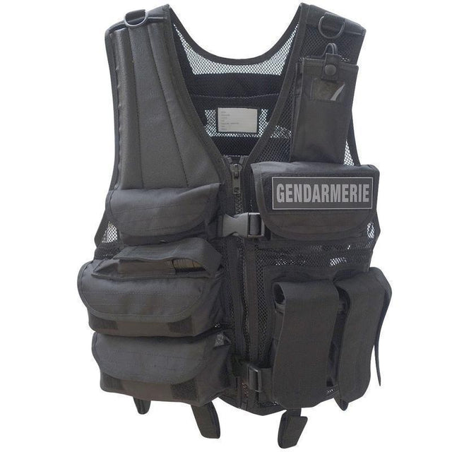 Gilet d'intervention Patrol Equipement Force en nylon déperlant, fixation tonfa au dos