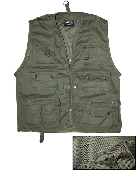 Gilet multipoches Mil-Tec en polyester-coton 14 poches avec dos en maille aeree