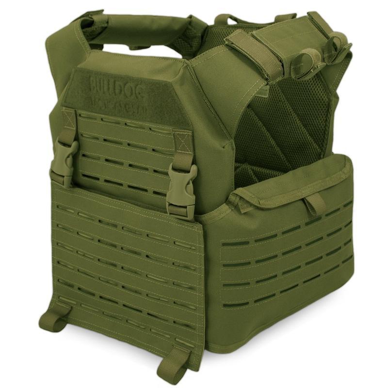 Gilet porte - plaques KINETIC Bulldog Tactical - Vert olive - Welkit.com