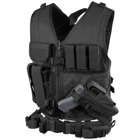 Gilet tactique Condor Cross Draw Vest holster amovible et ceinturon inclus