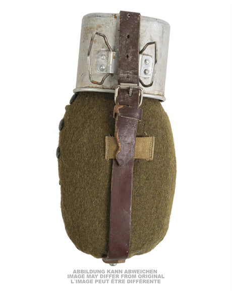 Gourde en aluminium de l'armée roumaine avec quart et housse, occasion, lot de 5