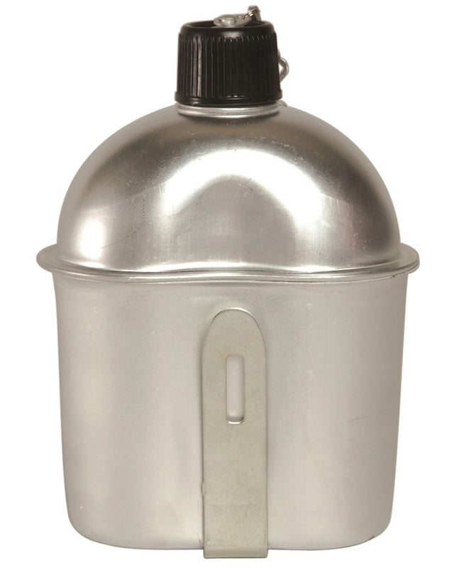 Gourde type US en aluminium 850 ml avec quart et bouchon bakélite