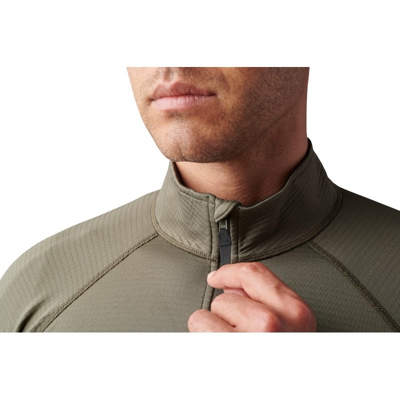 Haut Stratos quart de glissière 5.11 Tactical col doublé manches raglan YKK