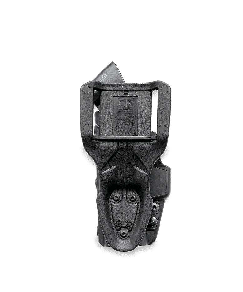Holster GK Pro à double sécurité avec arceau verrouillable et déflecteur latéral