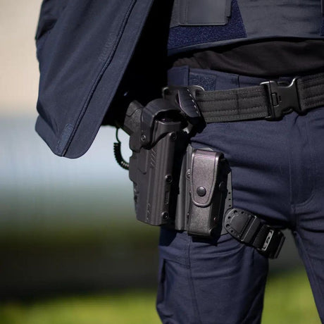 Holster à rétention GK Pro Glock 17/19 pont basculant déflecteur anti-arrachement