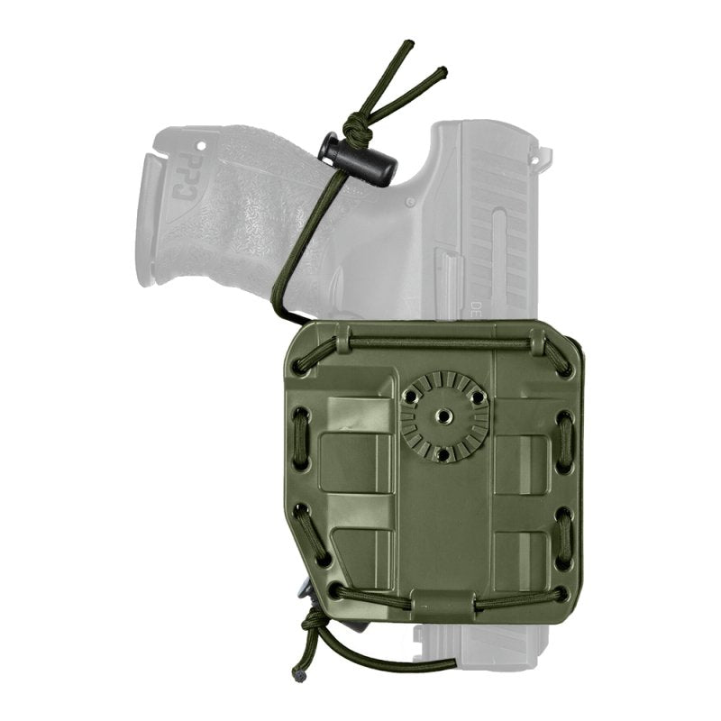 Holster ceinturon en polymère souple Vega Holster Bungy 8BL00 à rétention élastique réglable, compatible MOLLE