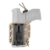 Holster ceinturon en polymère souple Vega Holster Bungy 8BL00 à rétention élastique réglable, compatible MOLLE