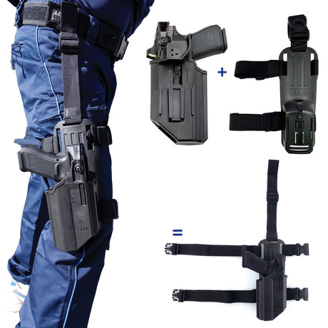 Holster de cuisse Fobus LE2 MEX2 T polymère renforcé pour Glock 17, 19 et 45