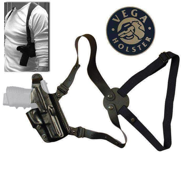 Holster d'épaule en cuir Vega Holster — port horizontal 4 positions à dégagement rapide