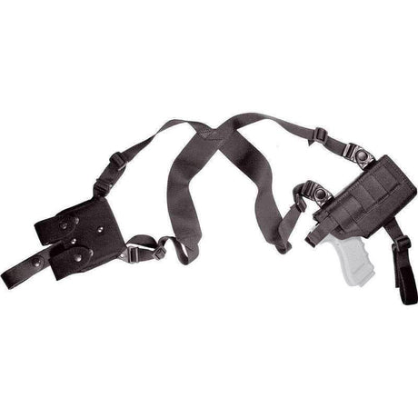 Holster d'épaule universel Vega Holster en nylon — port horizontal, double sécurité et porte-chargeur double