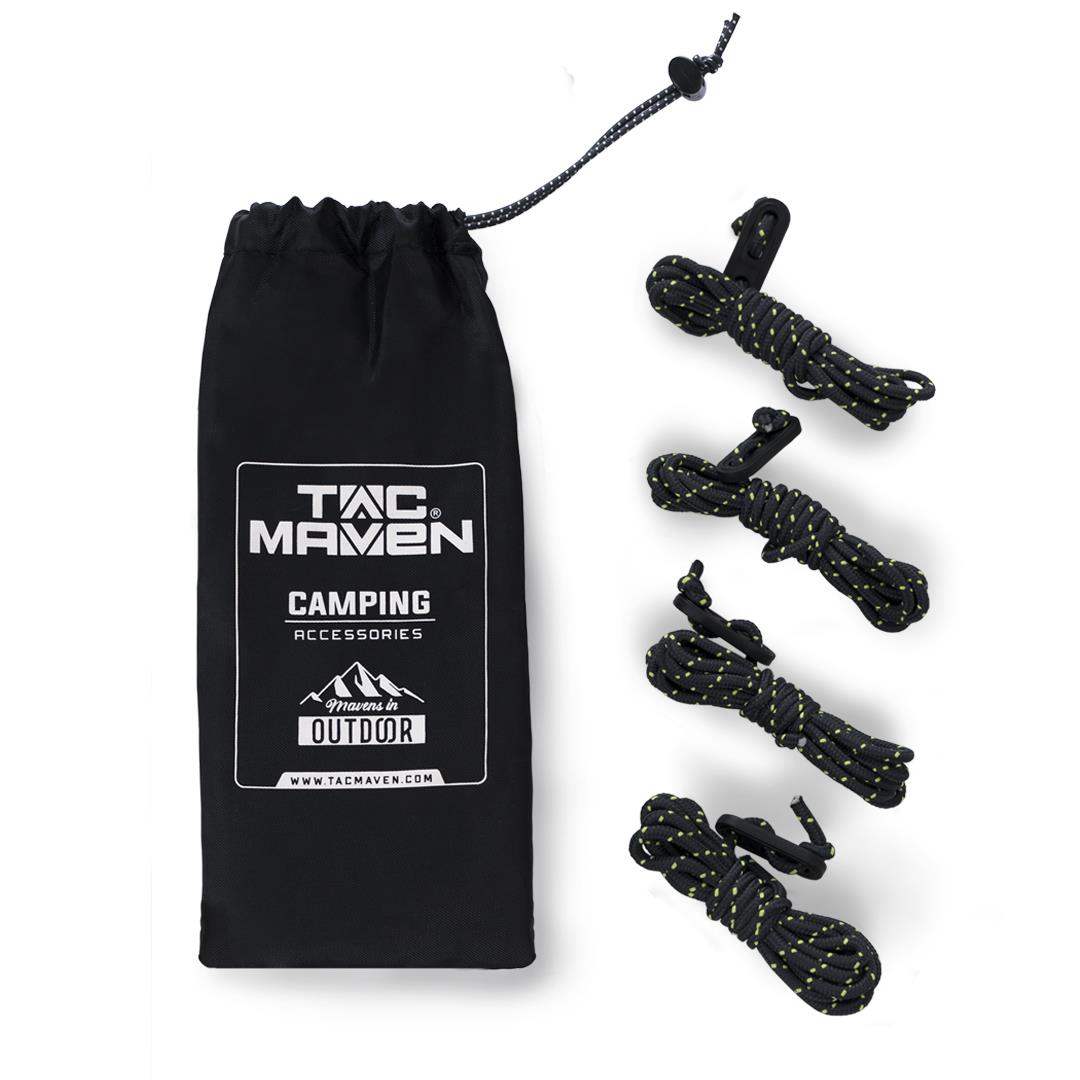 Jeu de 4 cordelettes Tac Maven de 2,2 m en polyester 7 brins avec tendeur POM
