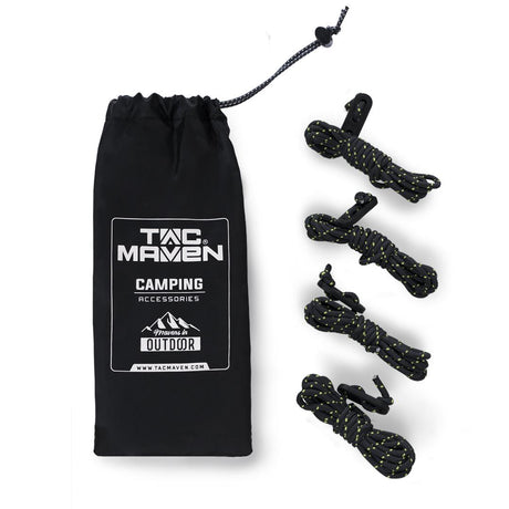Jeu de 4 cordelettes Tac Maven de 2,2 m en polyester 7 brins avec tendeur POM