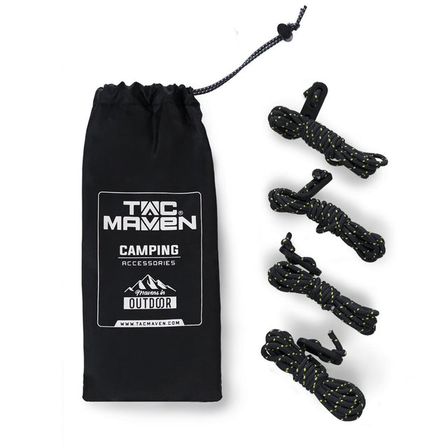 Jeu de 4 cordelettes Tac Maven de 2,2 m en polyester 7 brins avec tendeur POM